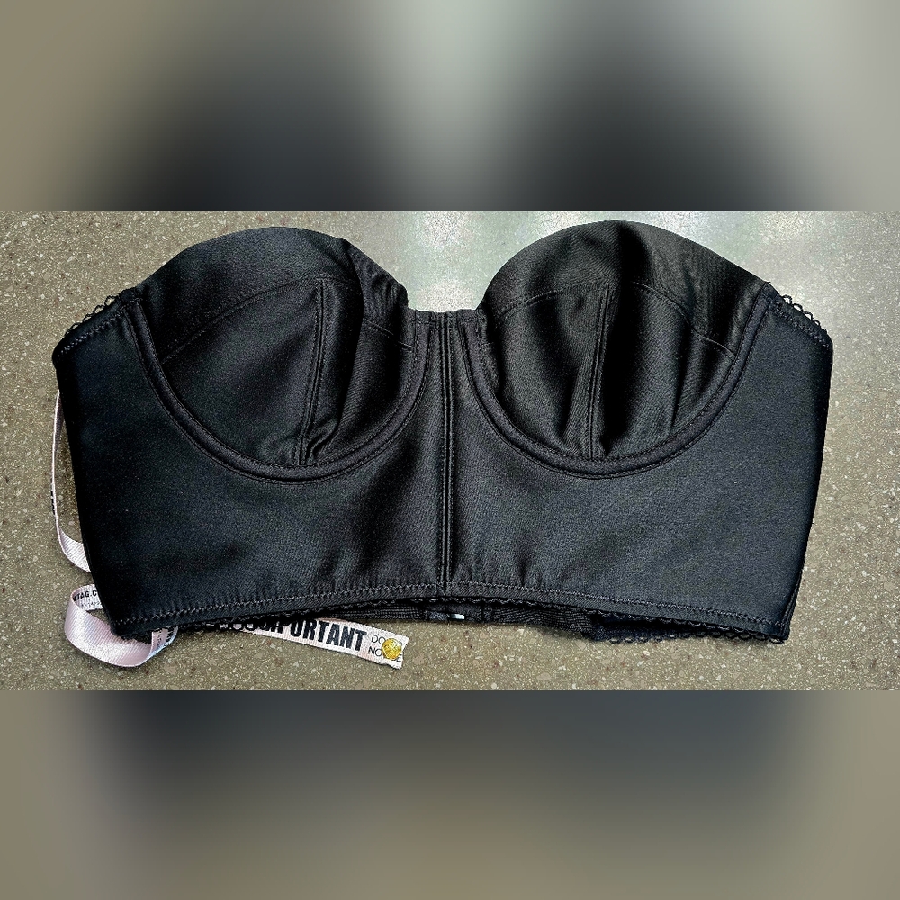 NWT KATIA BLACK SATIN CROPPED BUSTIER $189